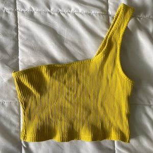 ONE STRAP YELLOW CROP TOP